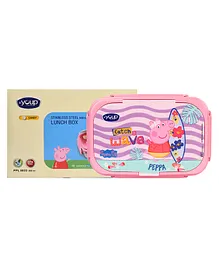 YOUP Stainless Steel Insulated Peppa Pig Theme Lunch Box With Fork & Spoon - Pink