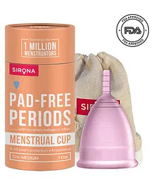 Sirona FDA Approved Reusable Medium Size Menstrual Cup - Pink