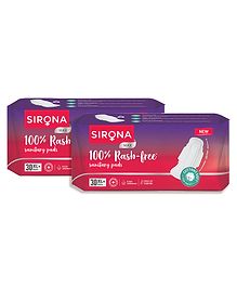 Sirona Cottony Soft Rash Free Sanitary Pads for Women Size Extra Large Plus Pack of 2 - 60 Pads