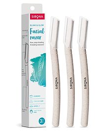 Sirona Blink & Glow Reusable Face Razor for Women Facial Hair  - 3 Unit