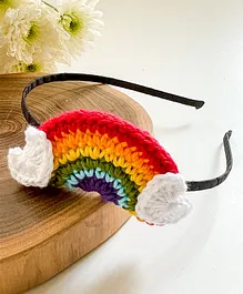 Bobbles & Scallops Bright Rainbow Hair Band - Red