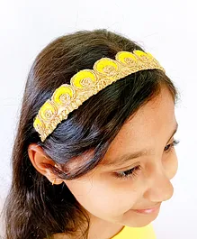 Little Tresses Peacock Design Embellished Hair Band - Yellow