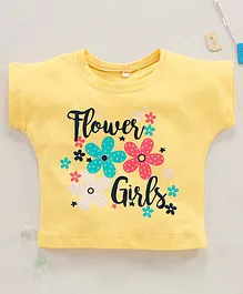 Enfance Core Short Sleeves Flower Girl Printed Top - Yellow