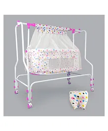 NHR Cradle With Mosquito Net & Swing Function - Pink