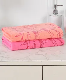 JARS Collections 100% microfiber  Super Soft Baby Bath Towel Floral Print Set of 2 - Multicolor