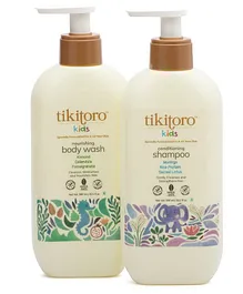 Tikitoro Kids Daily Essentials Wash & Shampoo - 300 ml Each