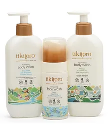 Tikitoro Skin Care Combo Body Wash Lotion & Face Wash - 300 ml each & 100 ml 