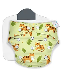 Kidbea Junior Adjustable Baby Cloth Diapers with Inserts - Green