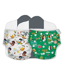 Kidbea Pack OF 2 Junior Adjustable Baby Cloth Diaper - Multicolor