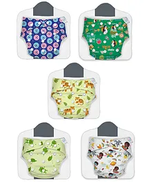Kidbea Bamboo bibs for baby Pack of 5 - Multicolor