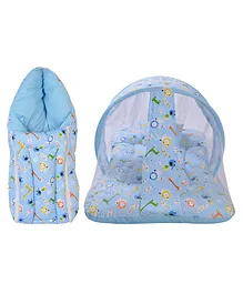 Toddylon Baby Bedding Set Mosquito Net Bed & Sleeping Bag Combo - Blue