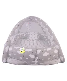 Kwitchy Baby Sleeping Bed Nest Luxury Foam Bedding Mattress with Mosquito Net - Grey