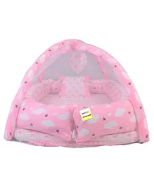 Kwitchy Baby Sleeping Bed Nest Luxury Foam Bedding Mattress with Mosquito Net - Pink
