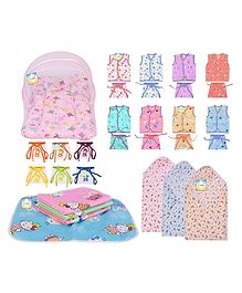 Kwitchy New Born Baby Daily Essential Bedding & Clothing Set Gifts Combo - Pink