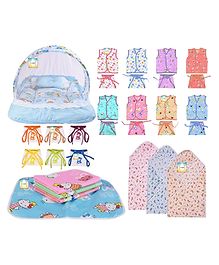 Kwitchy New Born Baby Daily Essential Bedding & Clothing Set Gifts Combo - Blue