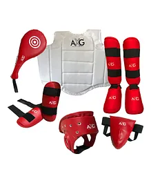 AXG NEW GOAL Premium Karate Kit 6 Items Medium Boxing Kit - Red