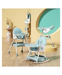 StarAndDaisy Portable Upgraded Table Talk Advance Rocking High Chair - Light Cyan