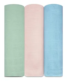 Elementary Super Soft Muslin Swaddle  Solids Time to Dream Pack of 3 - Multicolour