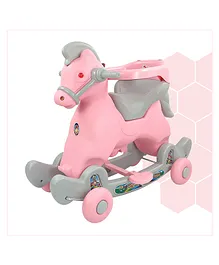 Dash Marshal 2 in 1 Ride on with Music & Backrest Support Horse Rider - Pink