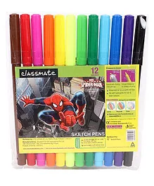 Classmate Spider Man Sketch Pen - Multicolor 12 shades (Packaging May Vary)