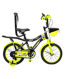 Hi-Fast 16T Bicycle with Storage Basket and Training Wheels - Green