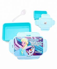 Disney Frozen Lock & Sea Lunch Box With Container & Fork Spoon - Blue