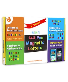 Butterflyfields Magnetic Alphabets & Numbers Shapes Puzzle Toy  - Multicolour