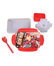 Marvel The Invincible Iron Man Lock & Seal Lunch Box - Red & Grey