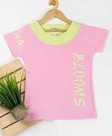 Nins Moda Half Sleeves Blooms Printed Tee - Pink