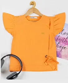 Nins Moda Cap Sleeves Solid Top - Orange