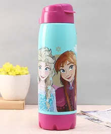 Disney Frozen Steel Inner Insulated Water Bottle with Box Aqua Blue & Pink - 550 ml