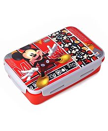 Disney Mickey Mouse And Friend Lock & Seal Lunch Box - Grey & Red