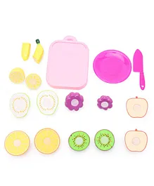 IToys Play Fruit Set with Knife and Tray- Colour May Vary
