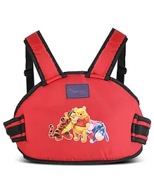 Magic Seat 2 Wheeler Kids Safety Belt Pooh Bear Print - Red