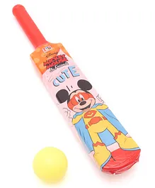 Disney Mickey Mouse Cricket Ball And Bat(Color may Vary)