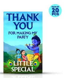 Zyozi Little Krishna Theme Thank You for Making My Party Little Special Tags for Birthday Blue - Pack of 20