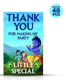 Zyozi Little Krishna Theme Thank You for Making My Party Little Special Tags for Birthday Blue - Pack of 40