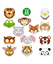Zyozi Animal Masks Animal Happy Birthday Party Decoration Animal Eye mask for Kids Multi Colour - Pack of 13