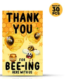 Zyozi Honey Bee Thank You for Beeing Here With Us Tags for Birthday - Pack of 30