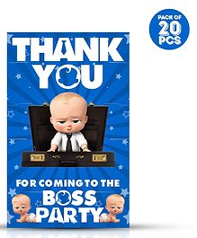 Zyozi Boss Baby Thank You for Coming Gift Tags for Birthday- Pack of 20