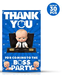Zyozi Boss Baby Thank You for Coming Gift Tags for Birthday- Pack of  30