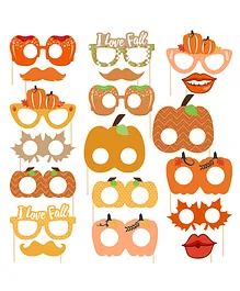 Zyozi Little Pumpkin Photo Booth Props Little Pumpkin Theme Party Favors Decorations Orange - Pack of 19