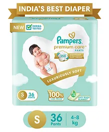 Pampers Premium Care Small Size Softest Ever Baby Diaper Pants - 36 Pieces