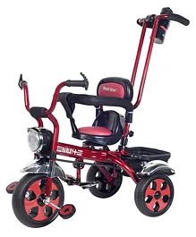 Dash Star Harley & Star Kids Baby Trike Tricycle with Parental Handle - Red & Black