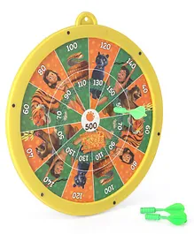 Jungle Book 2 In 1 Round Magnetic Dart Board & Game Board Large - Yellow