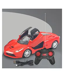 NHR Big Remote Control Car with Back Front Light Open Door Remote & USB Cable - Red