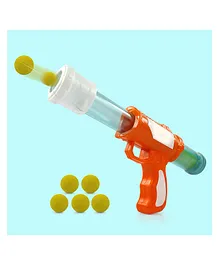 NHR Air Pressure Blaster Shooting Gun Toy with 5 Balls Blaster Gun - Blue & Orange