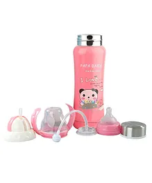 Fantasy India 3 in 1 Baby Feeding Bottle Thermo Steel Multifunctional Sipper Nipple & Straw 240 ml