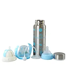 Fantasy India 3 in 1 Baby Feeding Bottle Thermo Steel Multifunctional Sipper Nipple & Straw- 240 ml