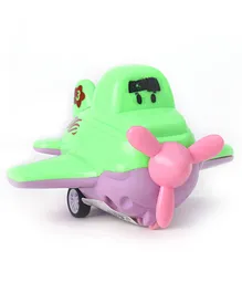 Toytales Funny Cartoon Plane Pull Toy - Green & Purple